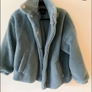 Baby blue fuzzy comfy jacket